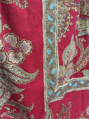 Chaps Red Paisley Comforter with Blue and Gold Accents